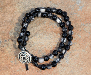 Onyx and Silkstone Wrap Bracelet