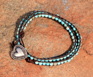 Turquoise Magnasite Wrap Bracelet