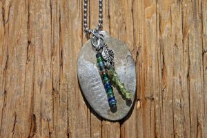 Spoon Necklace with Peridot and Seahorse