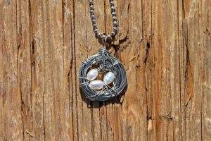 Bird’s Nest Necklace with Cultured Pearls